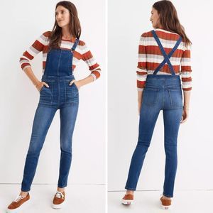 Madewell Blue Skinny Overalls Jeans in Santiago Wash - Medium
